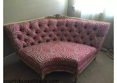 Re-upholstered French-Antique Satee